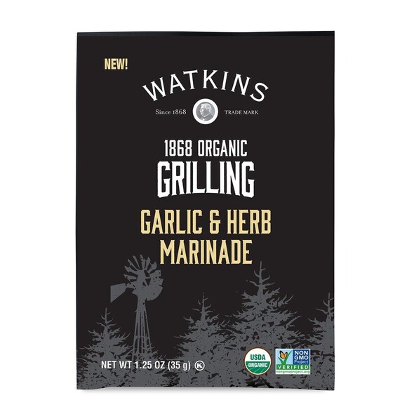Watkins Organic Grilling Marinade, Garlic &Herb Marinade Packs, Lot of 10 Packs - Picture 1 of 2